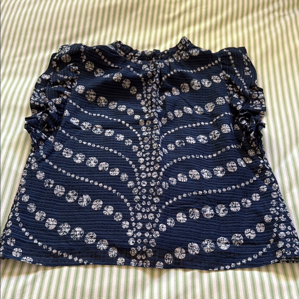 Marie Oliver Navy Blue Patterned Women's Top - Picture 3 of 4
